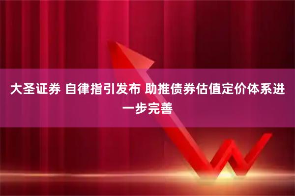 大圣证券 自律指引发布 助推债券估值定价体系进一步完善